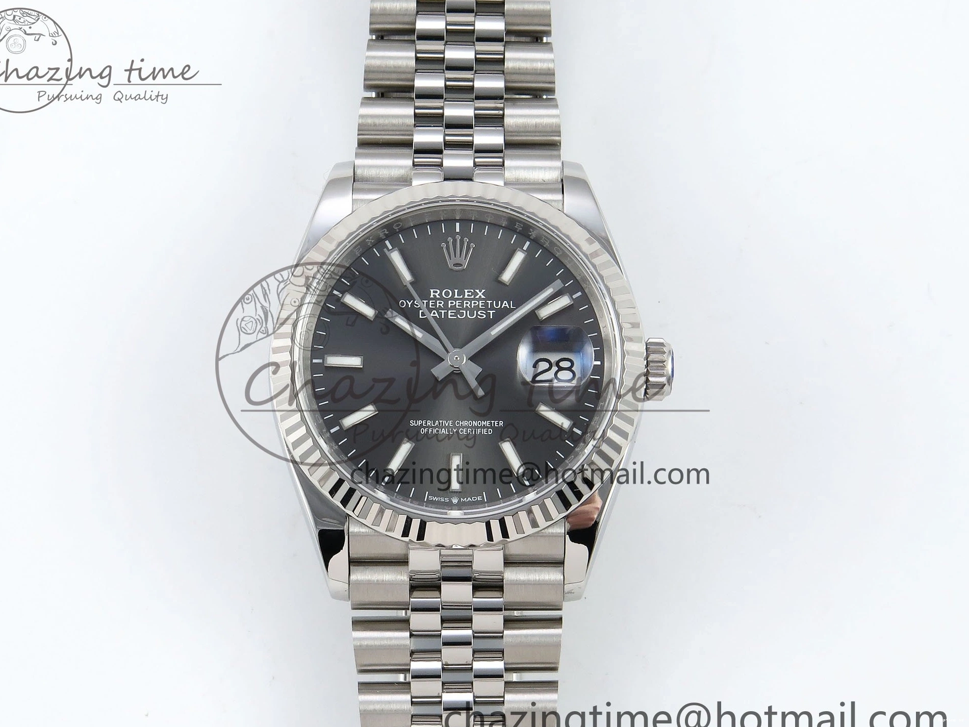 1229 HighQuality DateJust 36 126234 APF 1:1 Best Edition 904L Steel Gray Sitck Dial on SS Jubilee Bracelet VR 1595